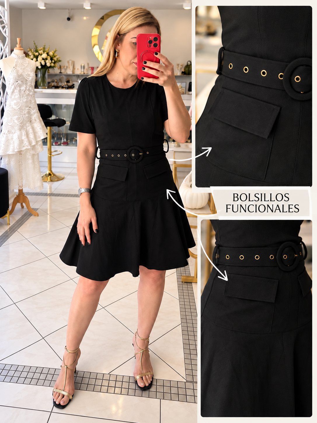 Faux suede dress