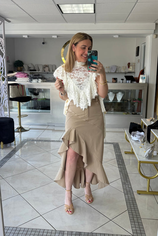 Ruffle detail skirt