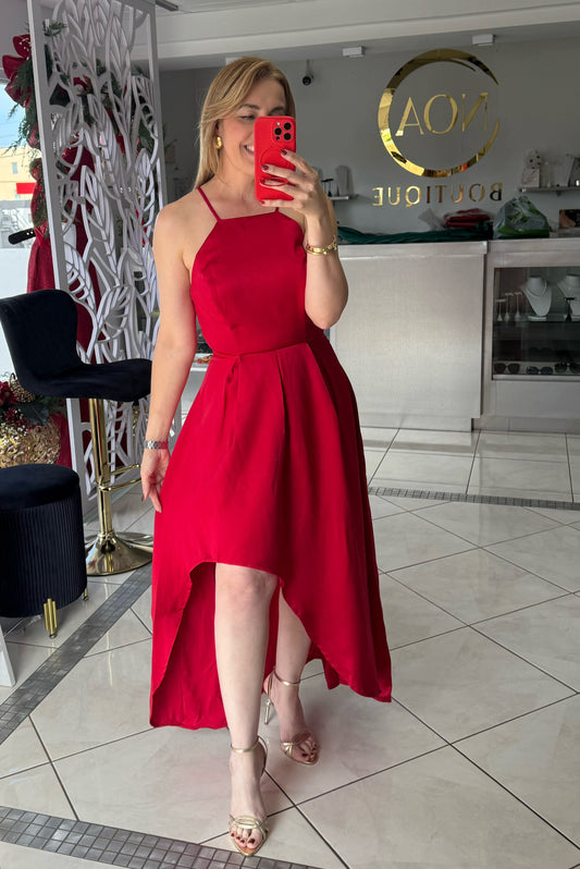Deep Red Midi Dress