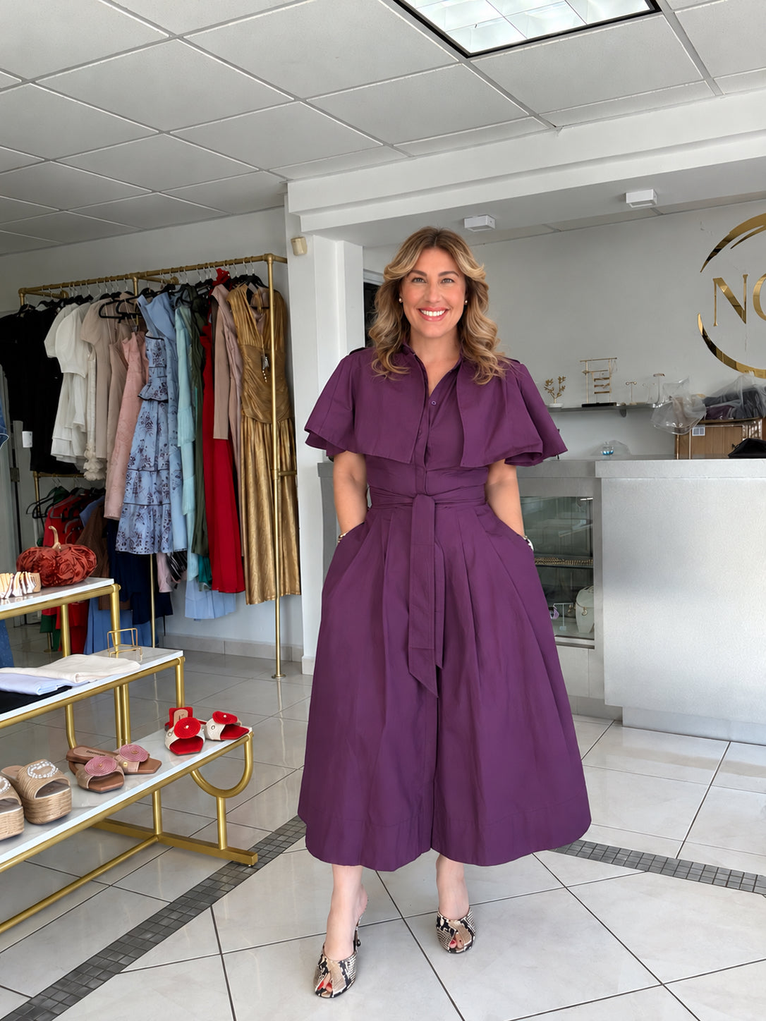 Purple cape dress