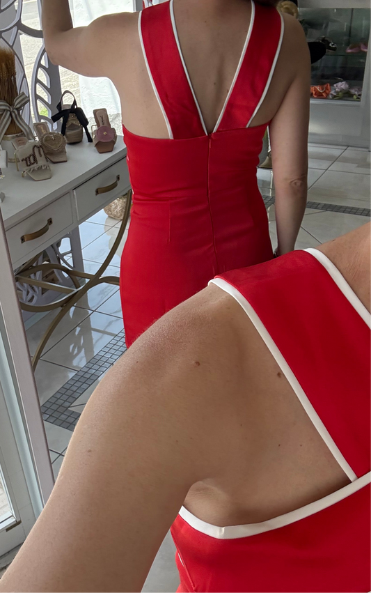 Grecia red mini dress