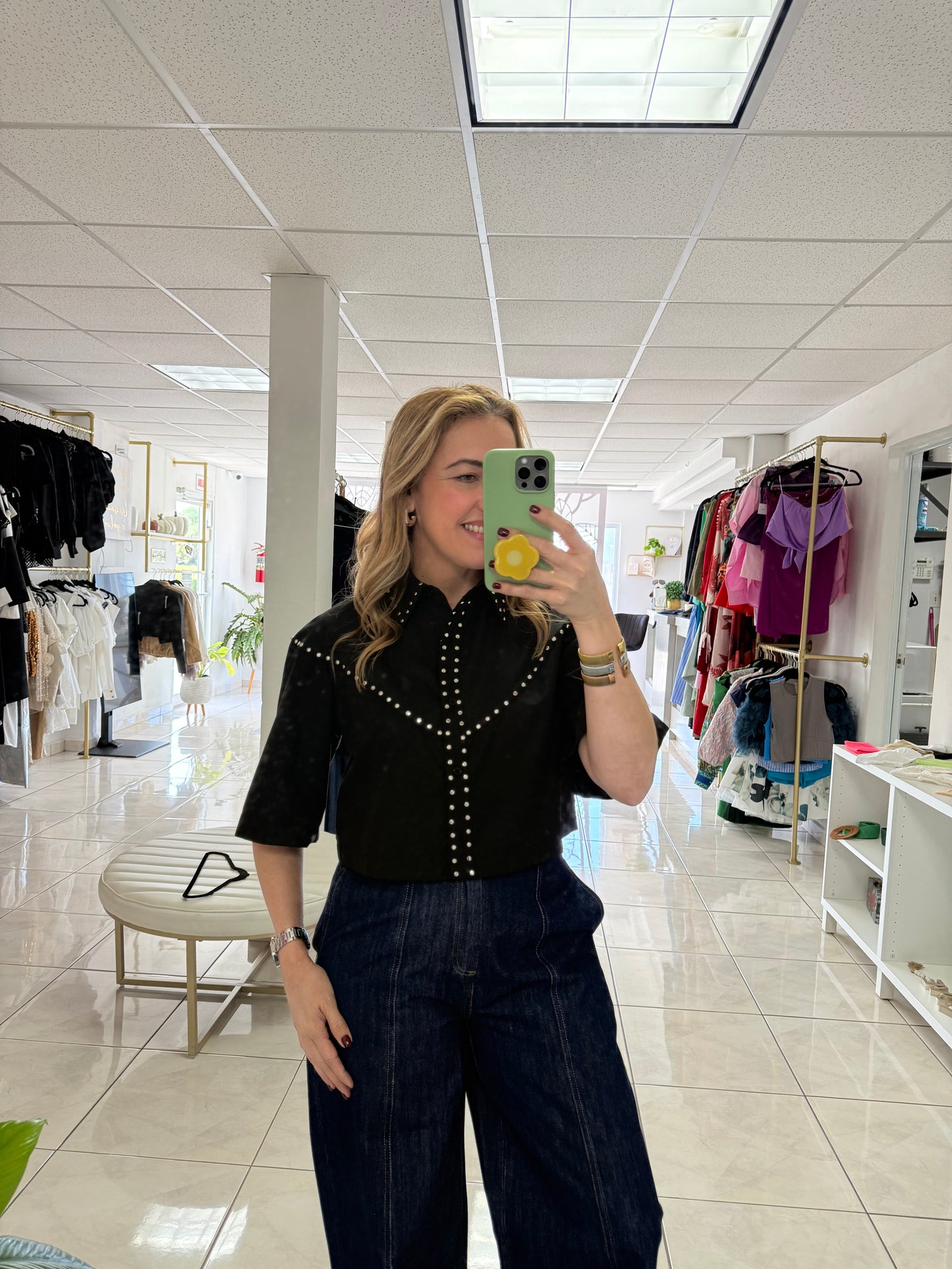 Crop Ss button up
