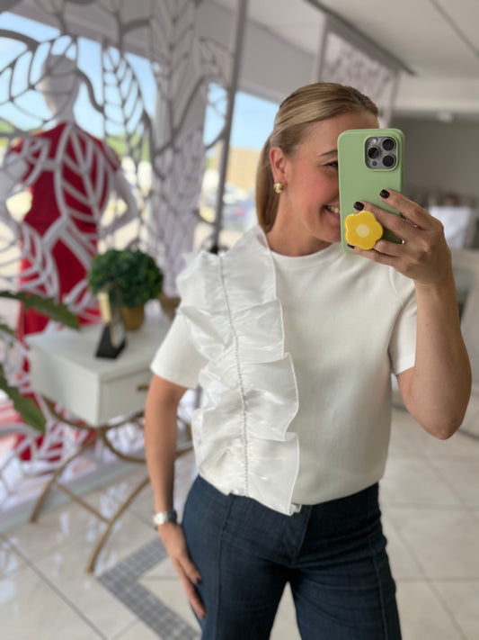 Ruffle detail top