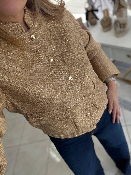 Gold bomber jacket