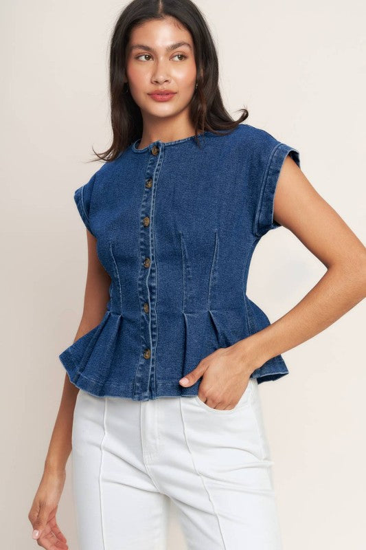 Denim casual top