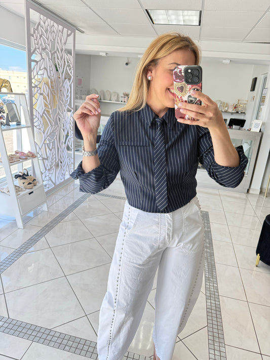 Pinstripe tie top