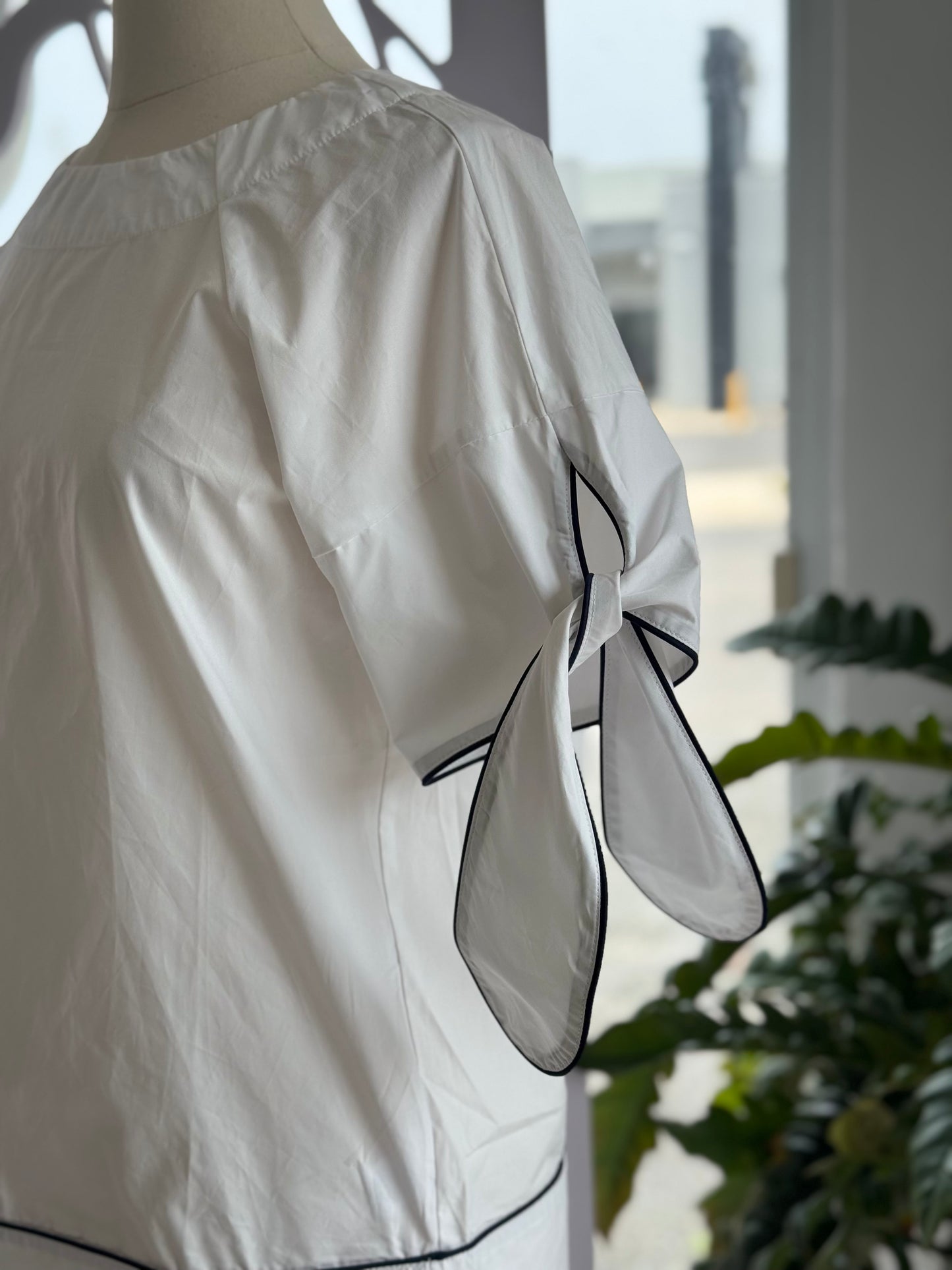 White Contrast Top