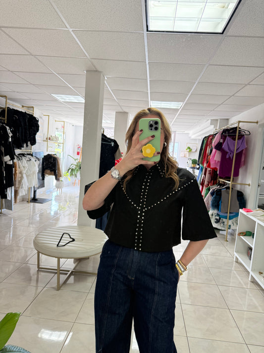 Crop Ss button up