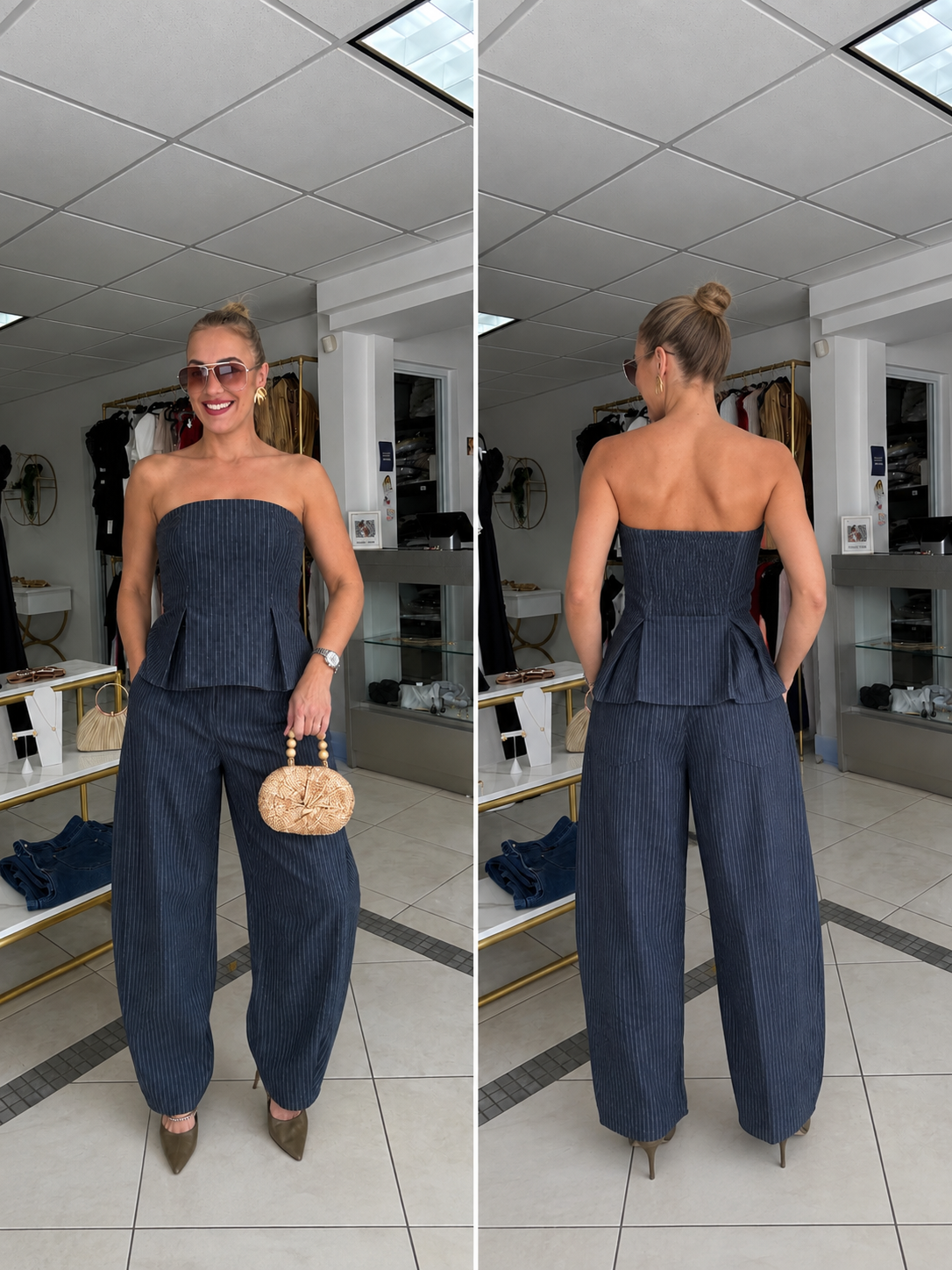 Afrodita pinstripe pant set