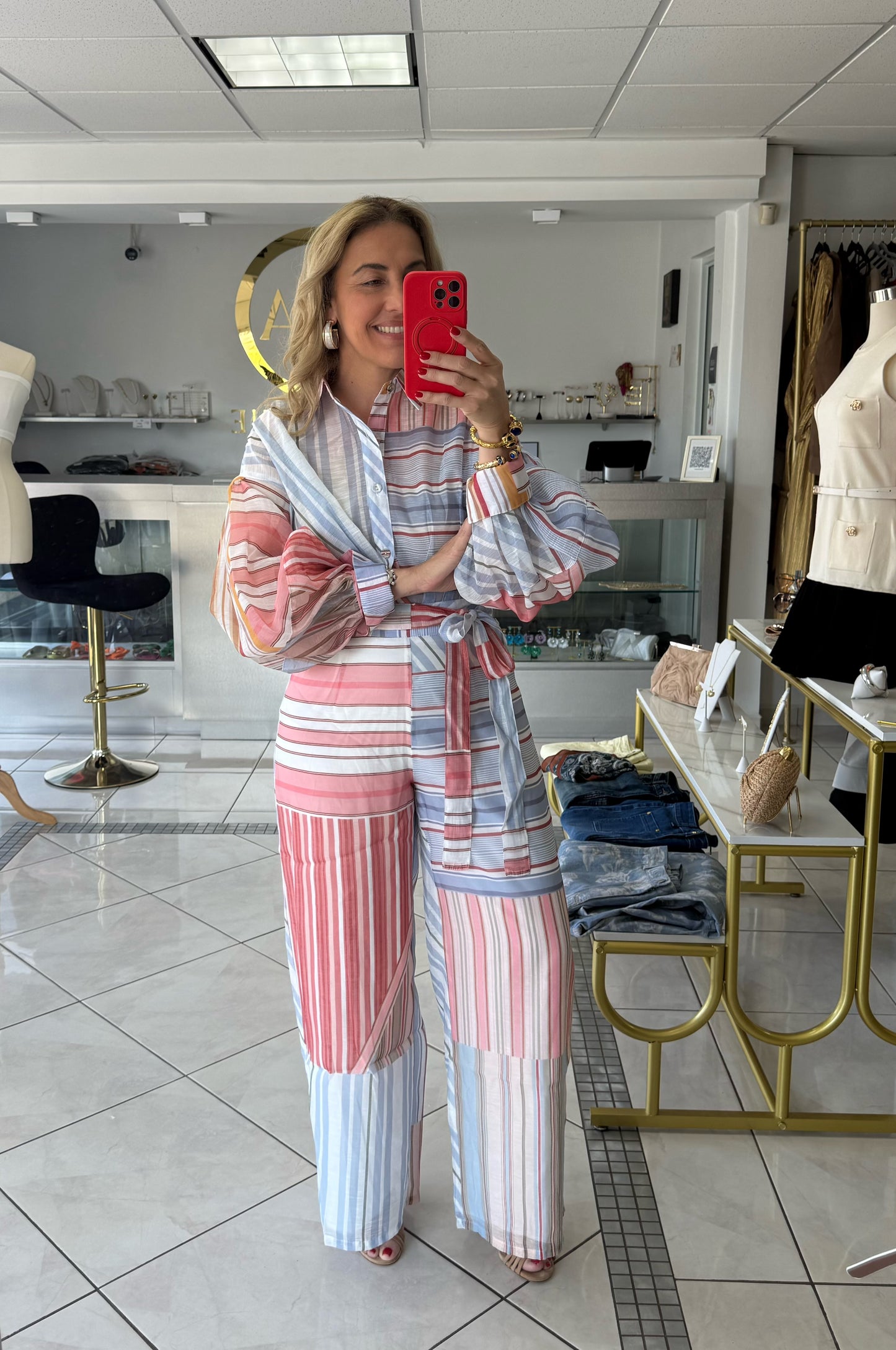 Organza Multi Stripe