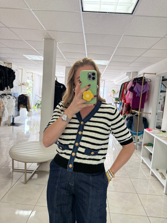Denim detail  top