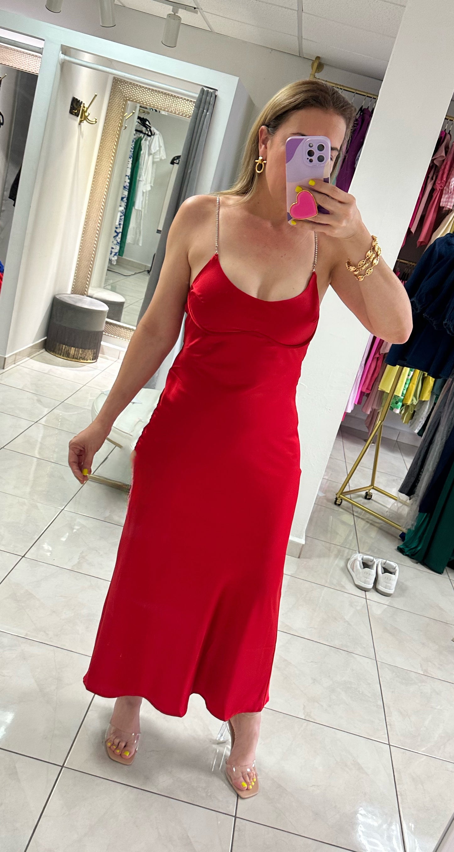 Sexy in red dress