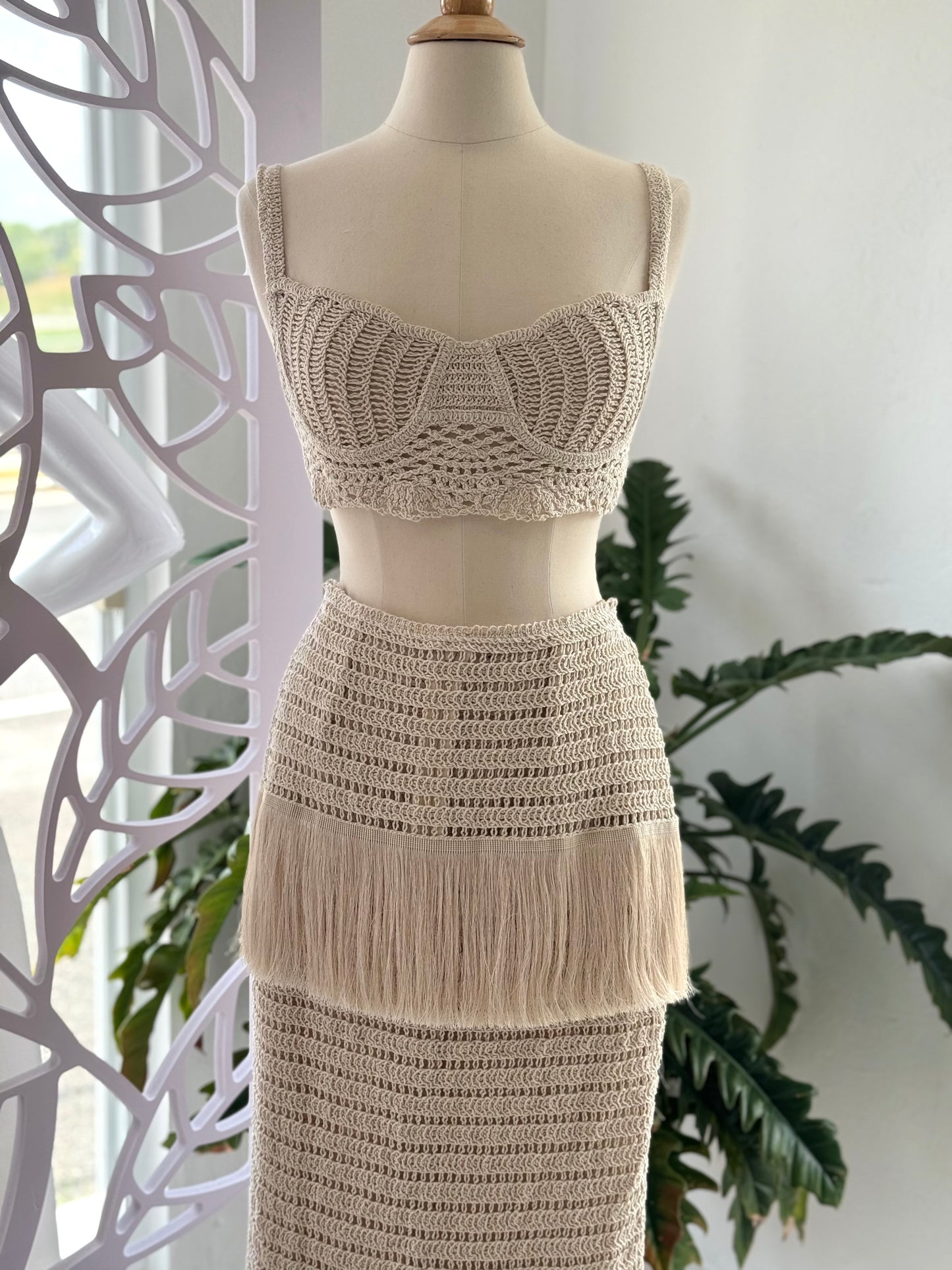 Coastal Fringe Knit Set