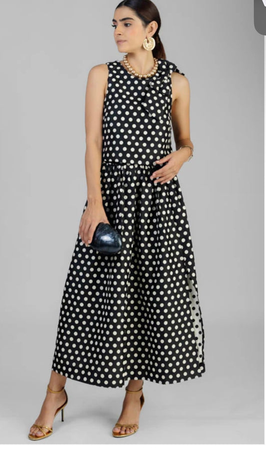 Dots and bow skirt set