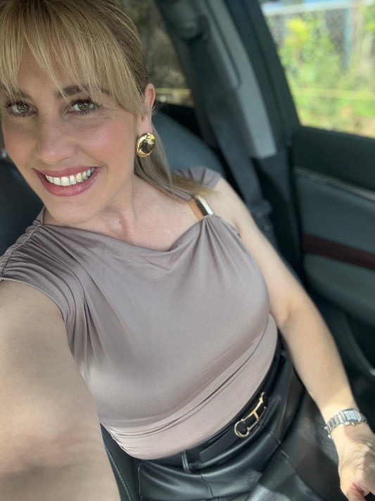 Gold detail top