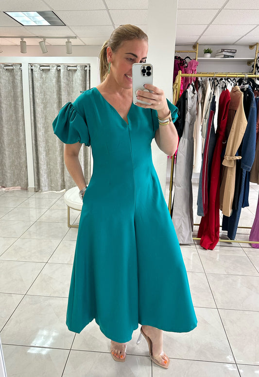 Teal green culotte