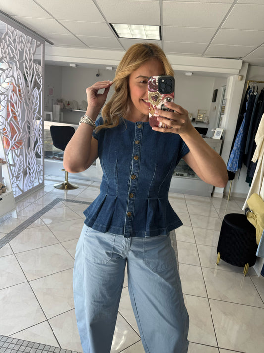 Denim casual top