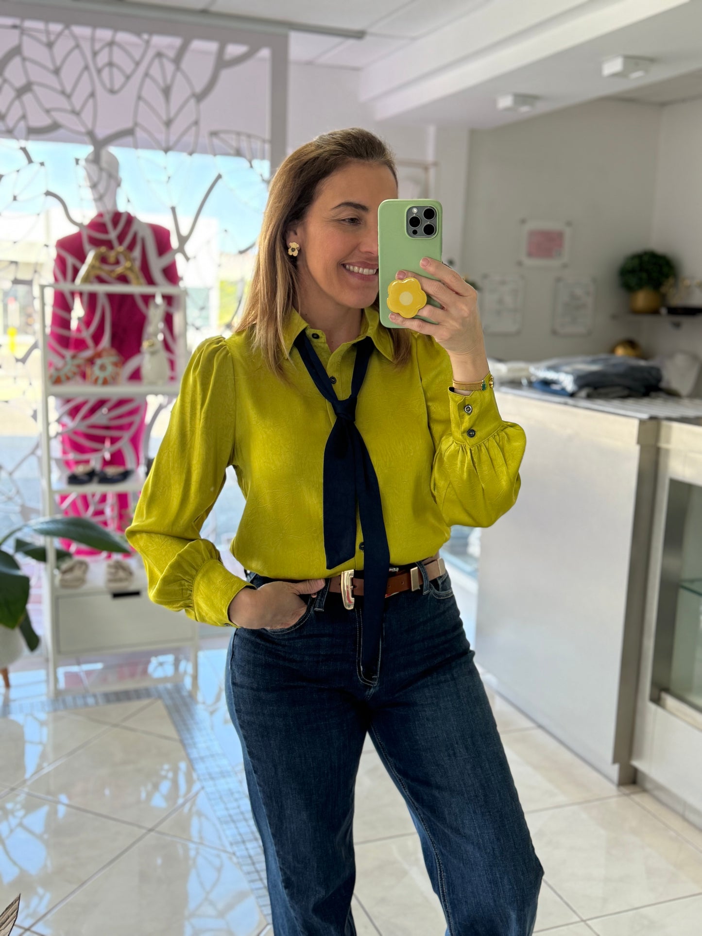Lemon Silk Blouse