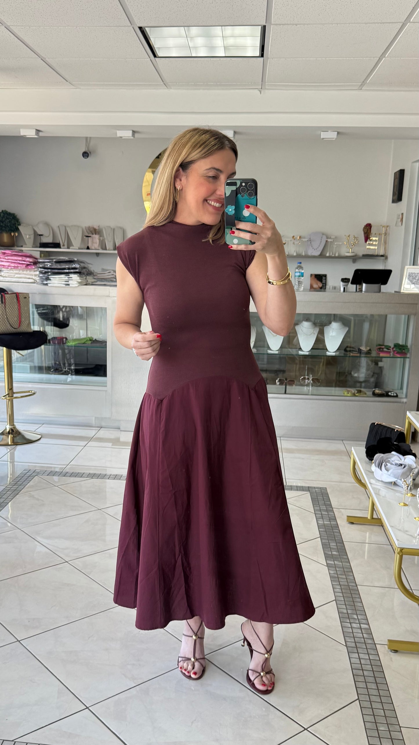 Wine Midi Dress
