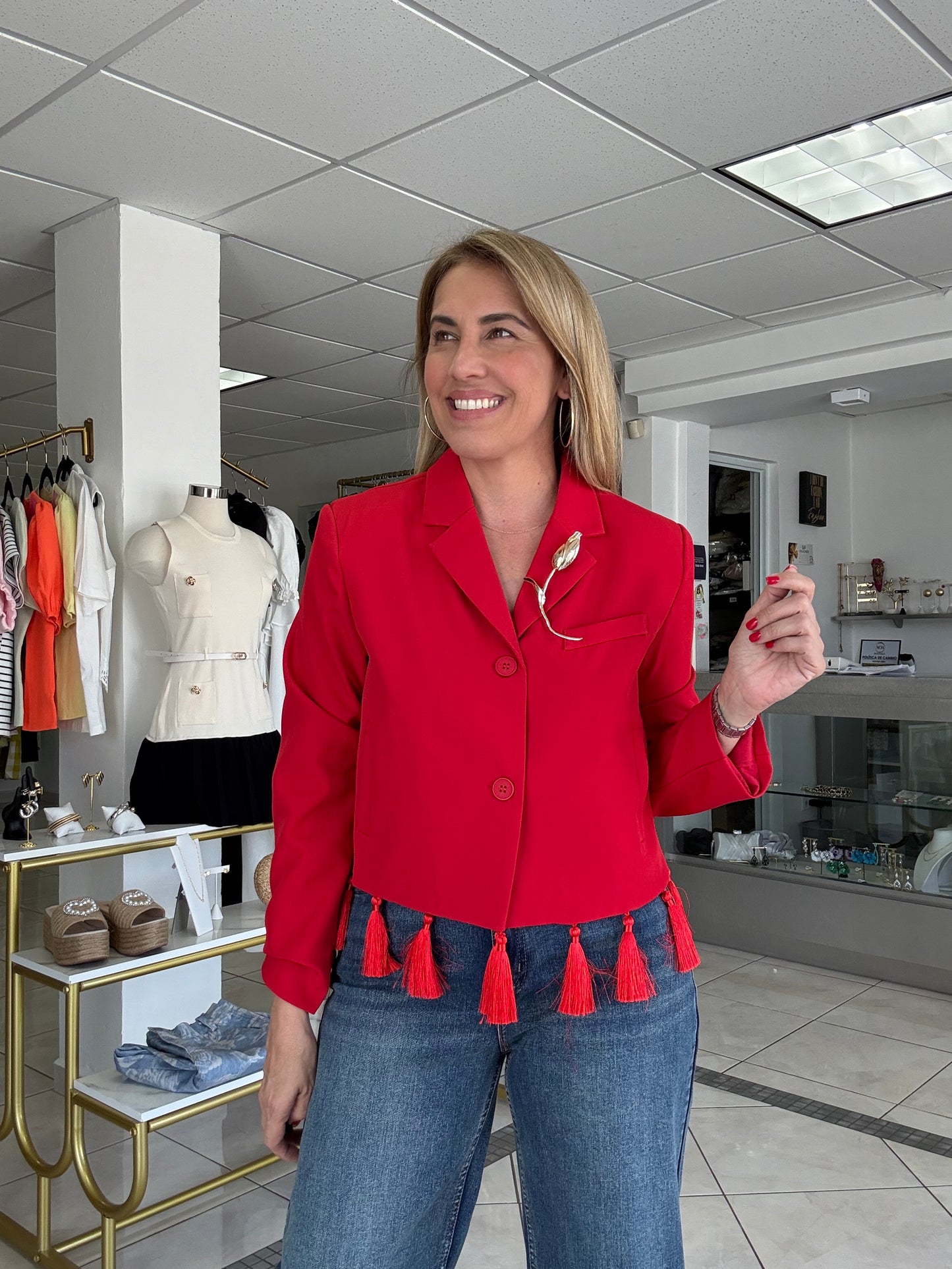 Piere tassels crop blazer