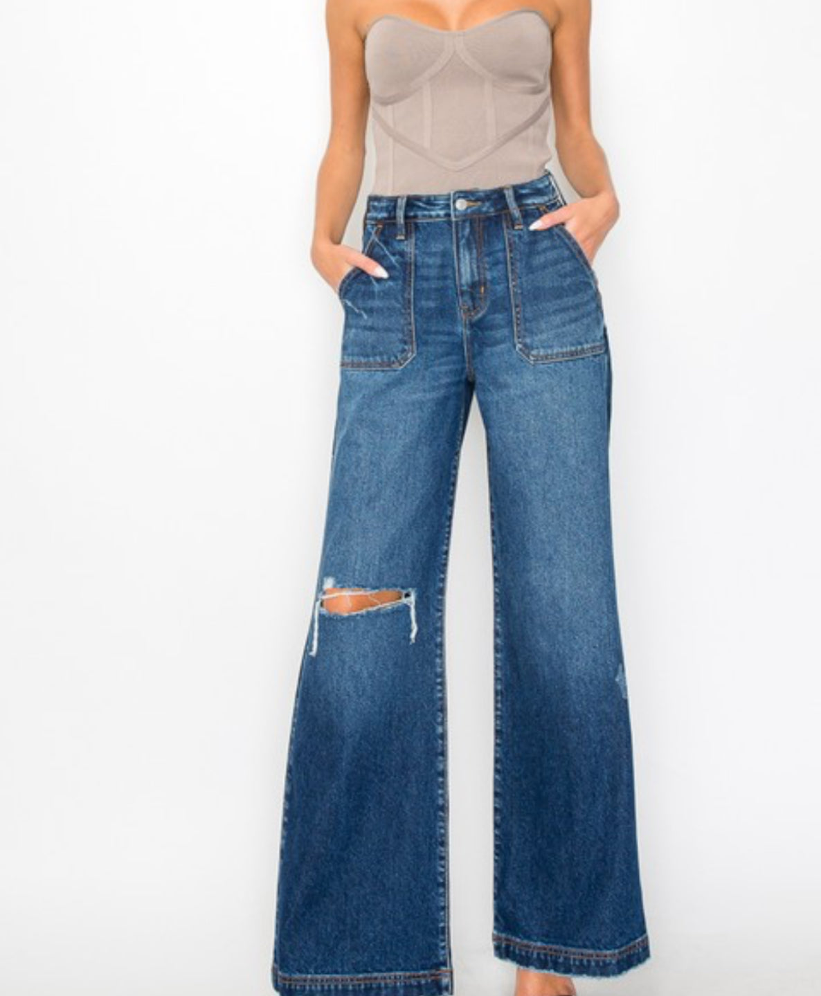 Ultra high rise flare jean