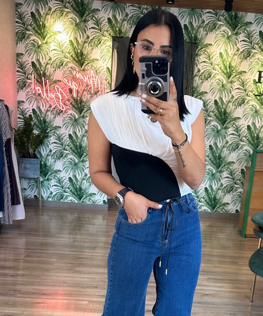 Mesh and knit top