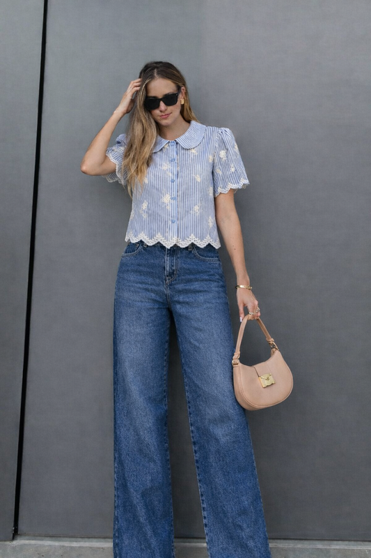 Delicate embroidery blouse