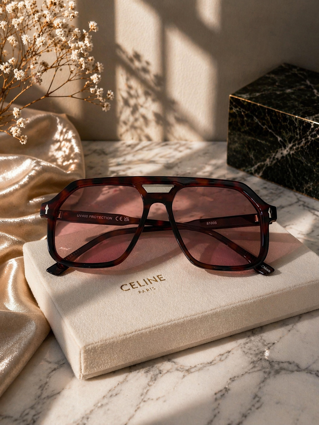 Aviator style sunglasses