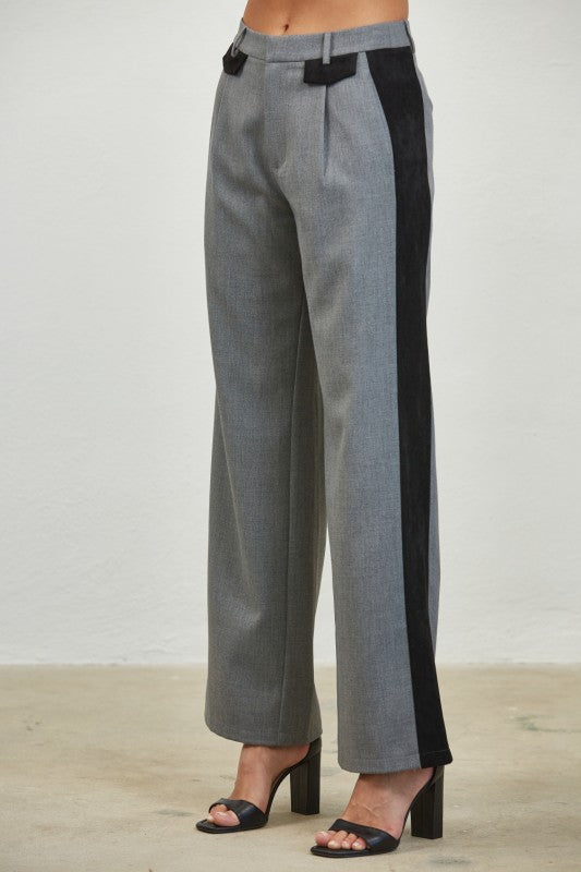 Contrast suede set