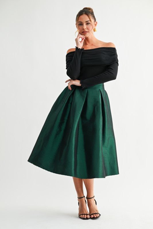 Luxe volume midi skirt