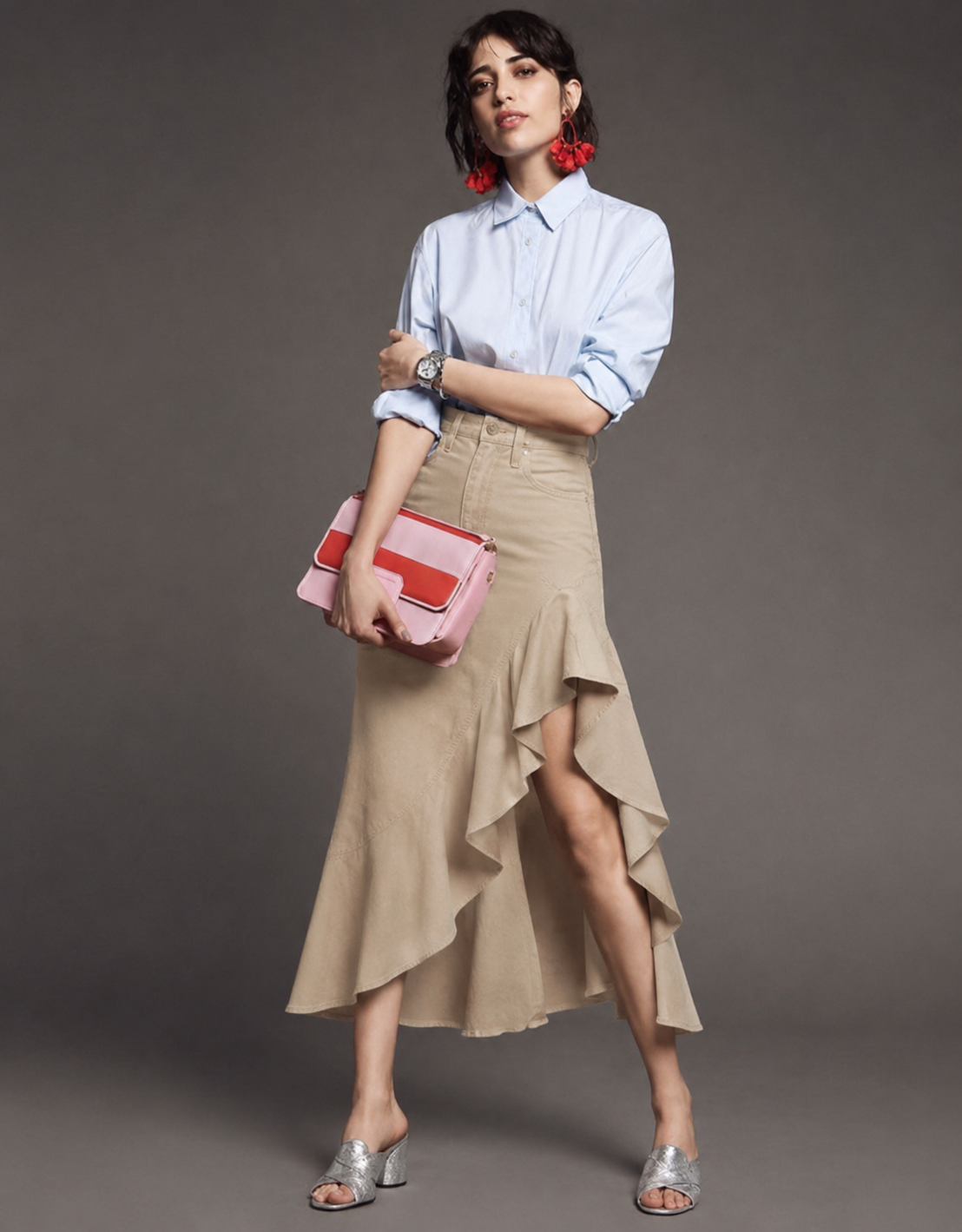 Ruffle detail skirt