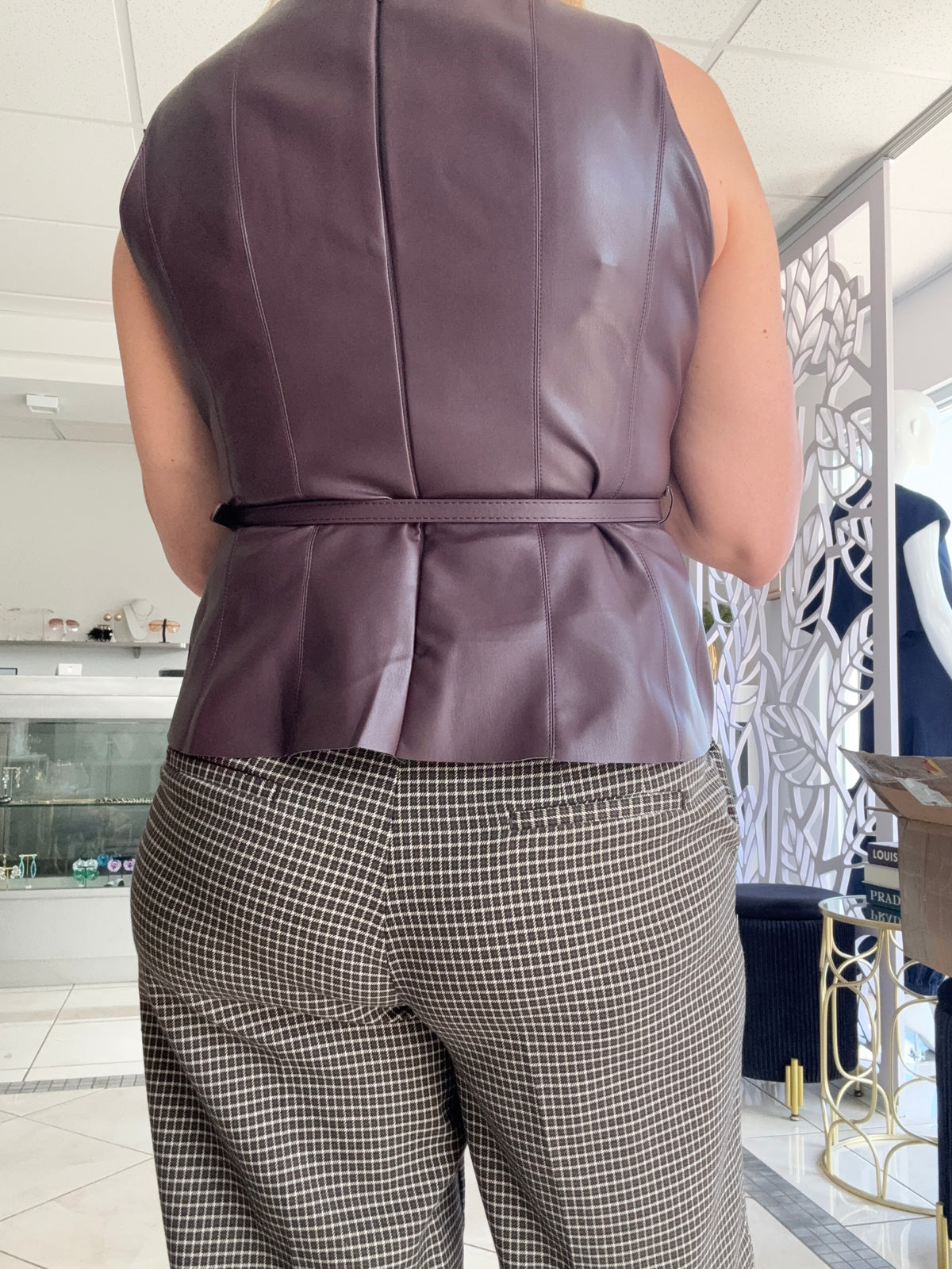 Pu leather top