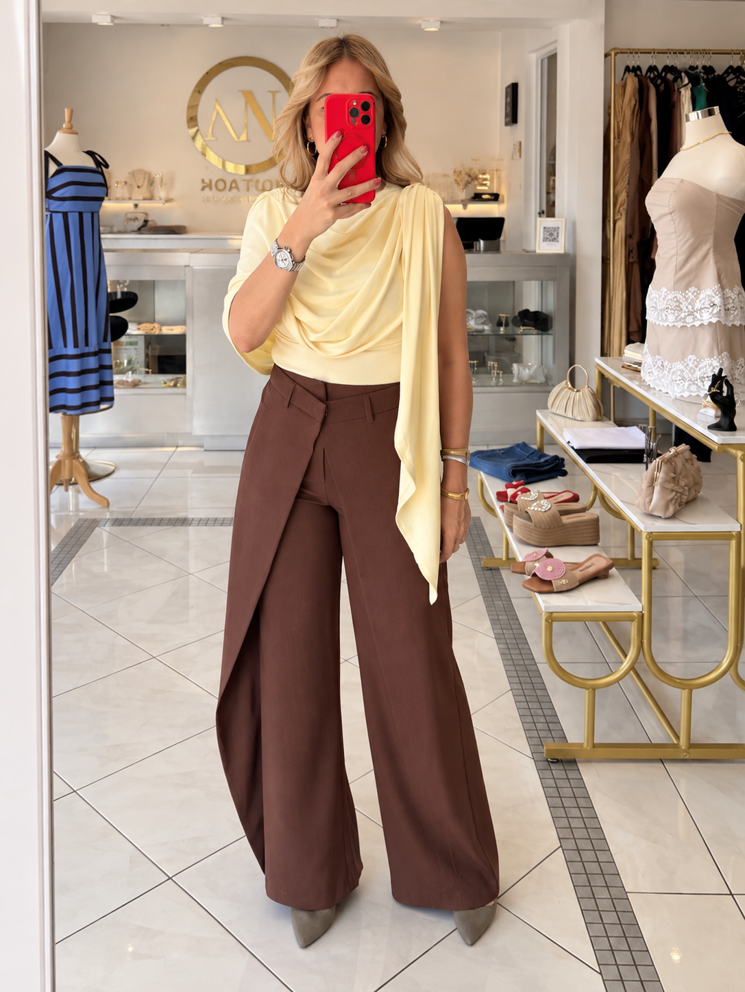 Wrap front detail pant
