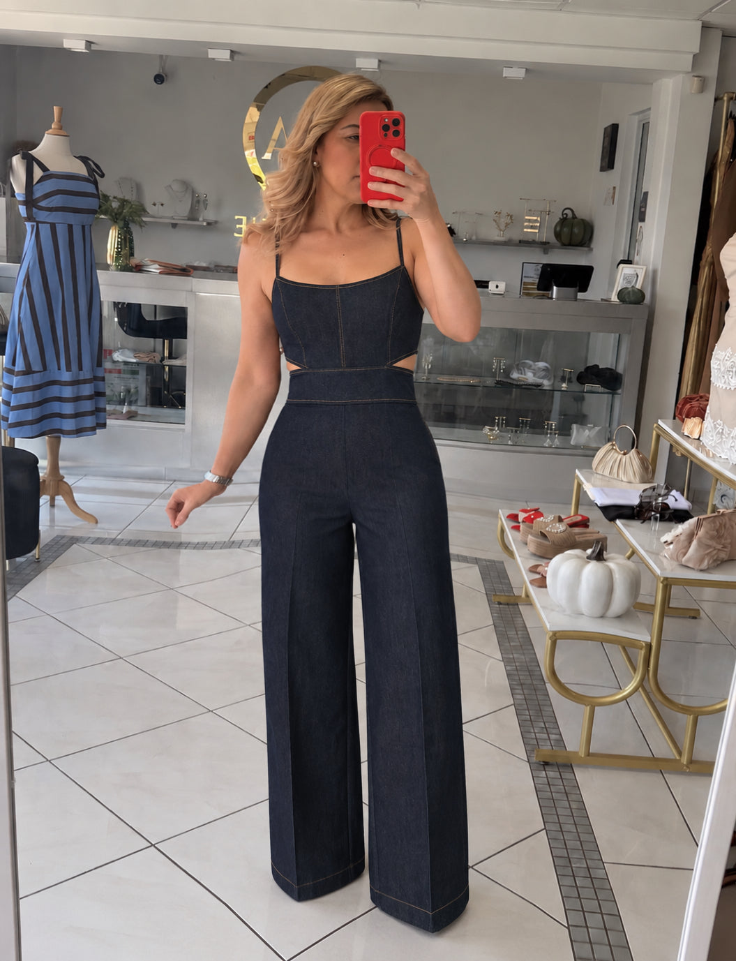 Alaia denim jumpsuit
