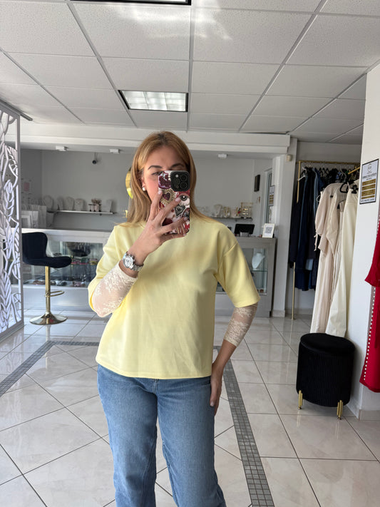 Sleeve lace top