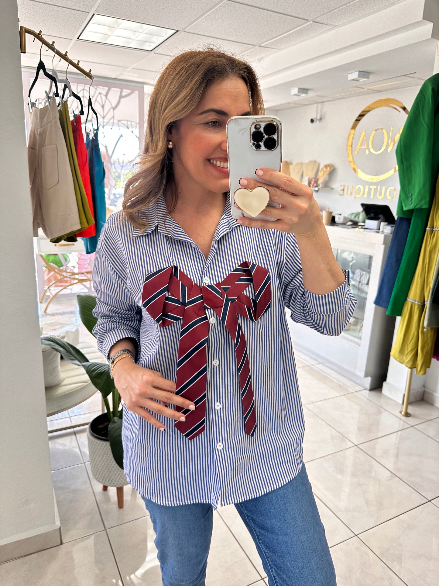 Tie stripe top