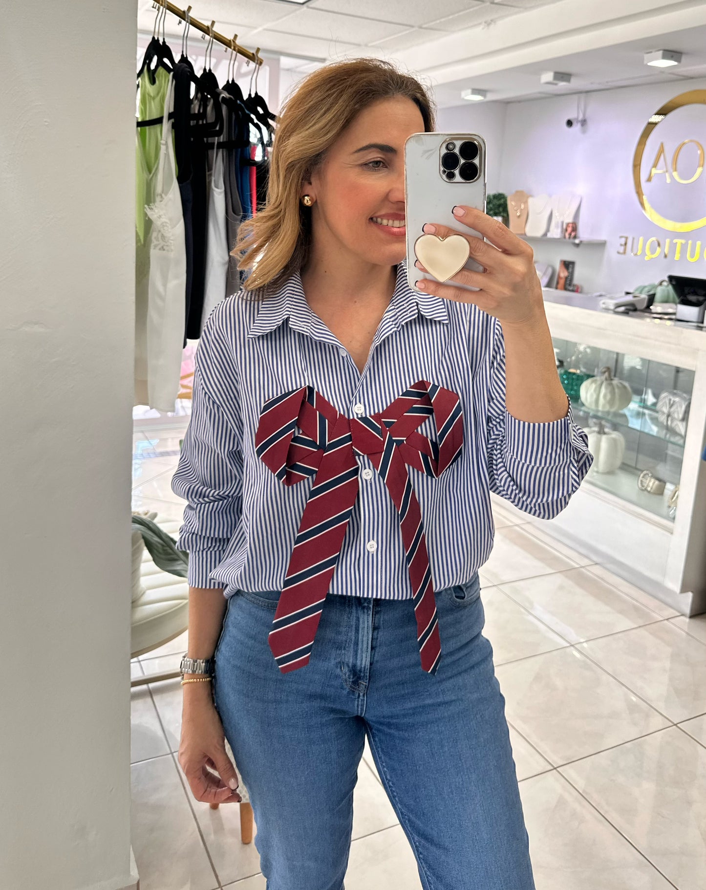 Tie stripe top