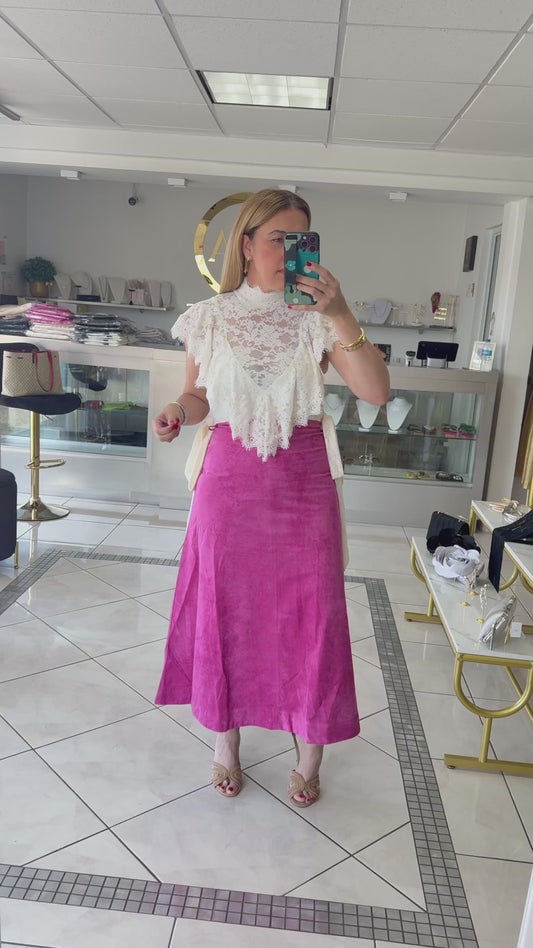 Pink Velvet Glow Skirt
